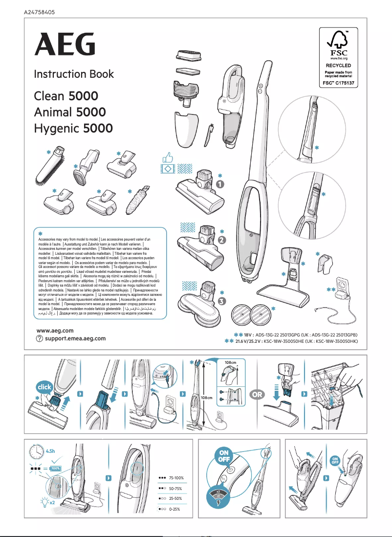 Page n°1 - Manuel utilisateur AEG Clean 5000