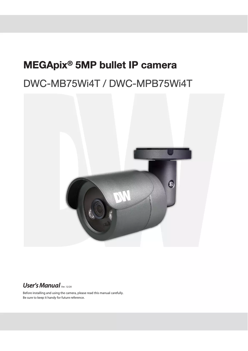 Image de la première page du manuel de l'appareil MegaPix DWC-MB75WI4T