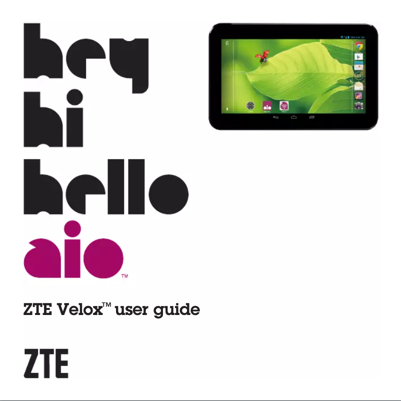 Page n°1 - Manuel utilisateur ZTE Velox
