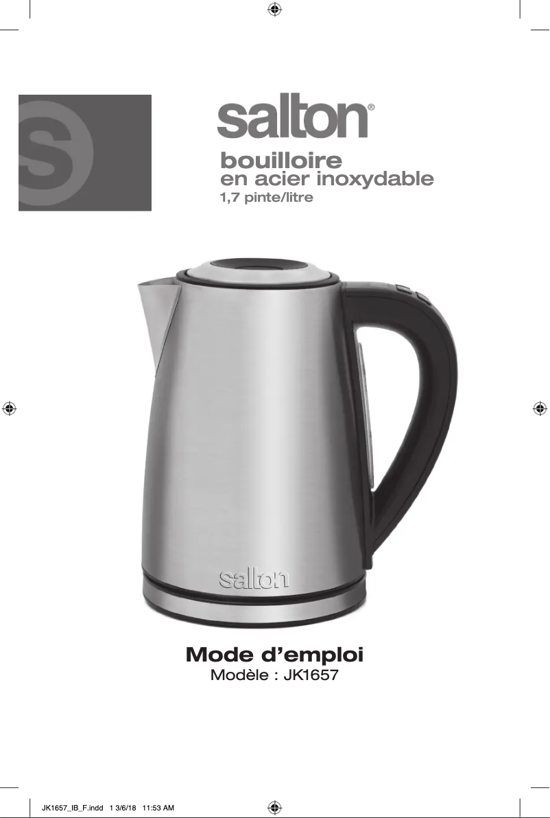 Image de la première page du manuel de l'appareil JK1657