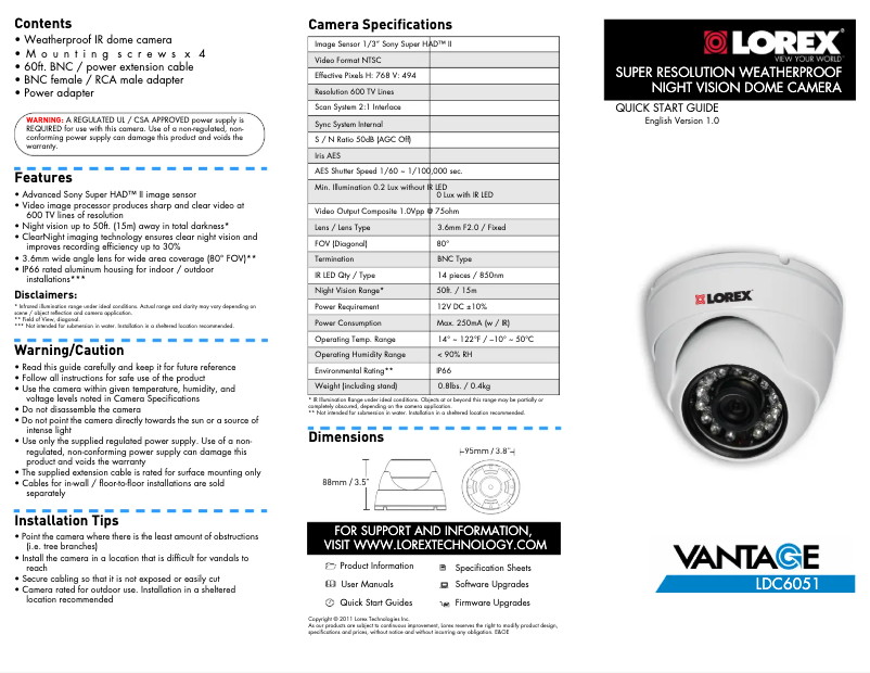 Página 1 del manual Manual de usuario Lorex LDC6051