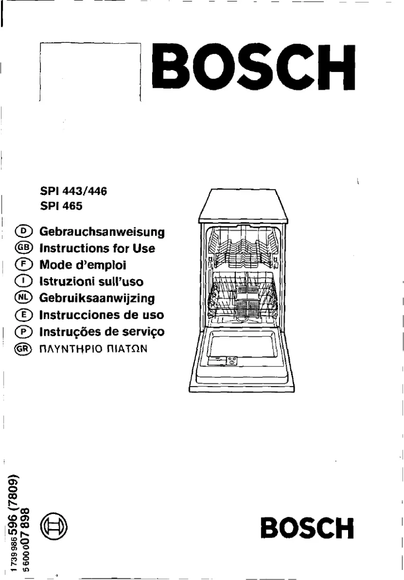 Page n°1 - Manuel utilisateur Bosch SPI4430256