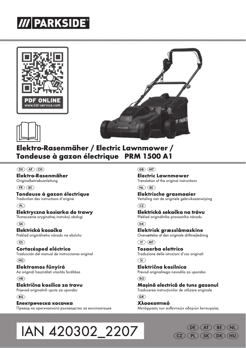 Page 1 de la notice Manuel utilisateur Parkside PRM 1500 A1