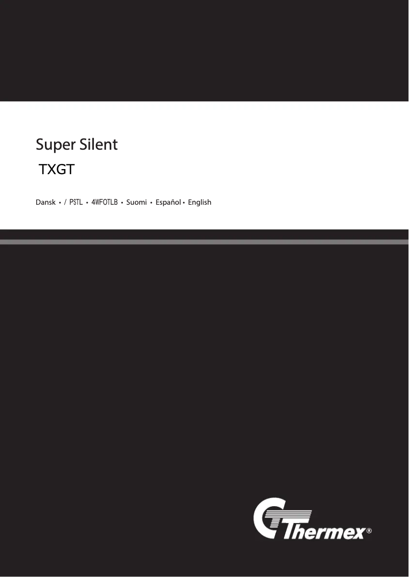 Page n°1 - Manuel utilisateur Thermex TXGT 60