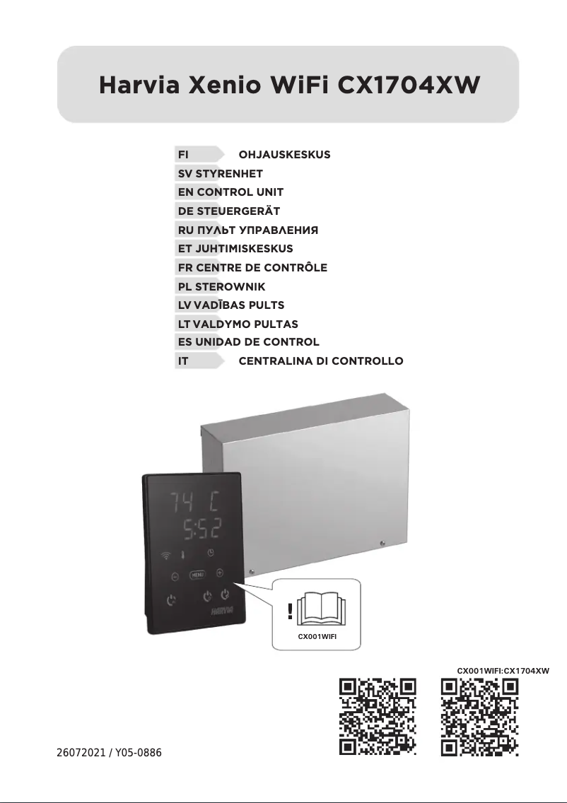 Page n°1 - Manuel utilisateur Harvia Xenio CX170XW