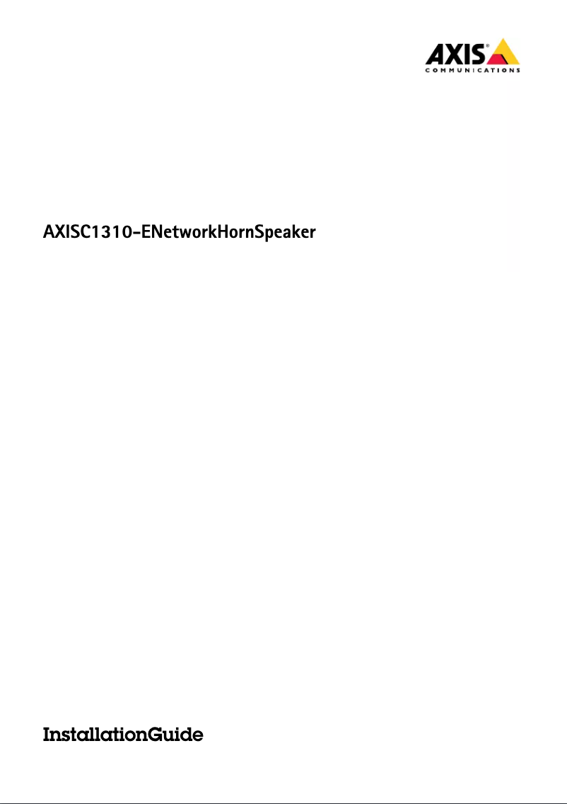 Page 1 de la notice Manuel utilisateur Axis C1310-E