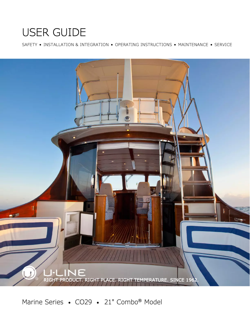 Page n°1 - Manuel utilisateur U-Line Marine ULN-CO29W-20A