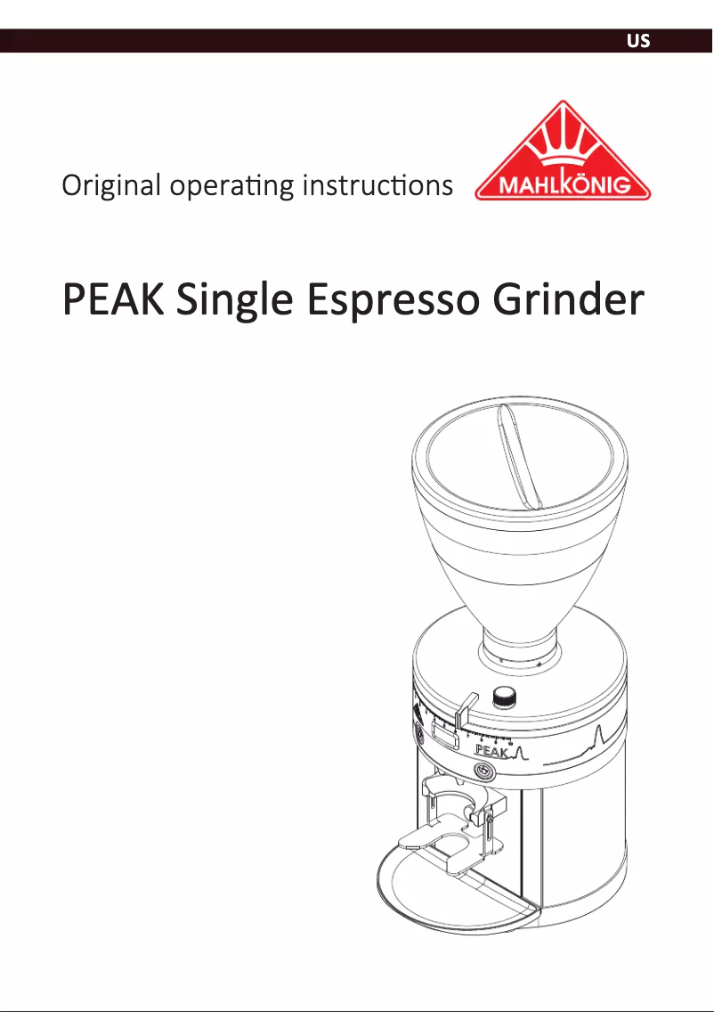 Page 1 de la notice Manuel utilisateur Mahlkönig Peak
