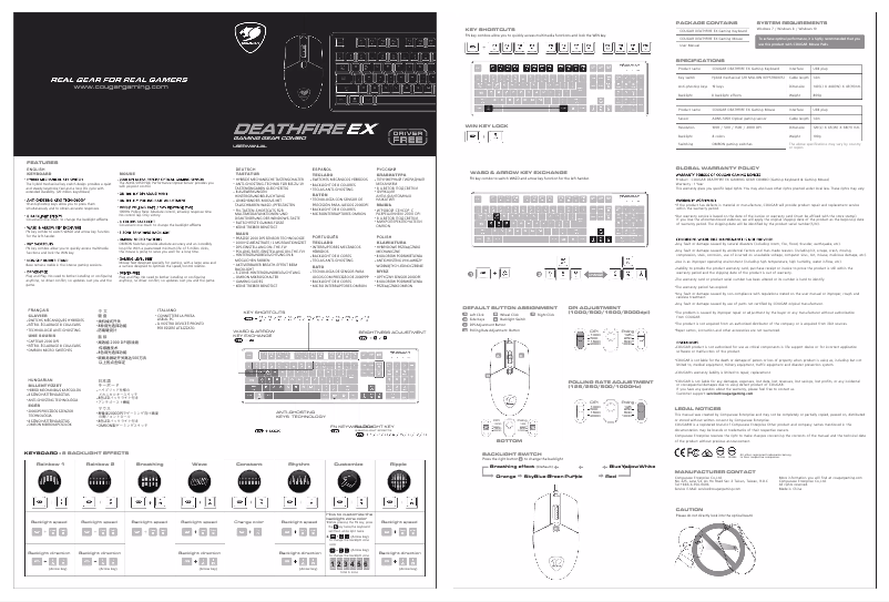 Page 1 de la notice Manuel utilisateur Cougar Deathfire Ex