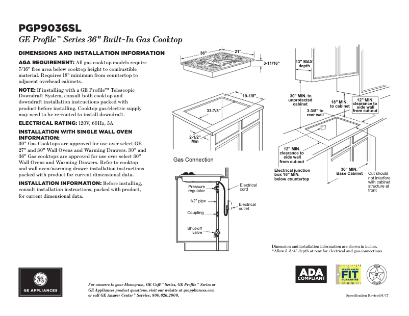 Image de la première page du manuel de l'appareil Profile PGP9036SLSS