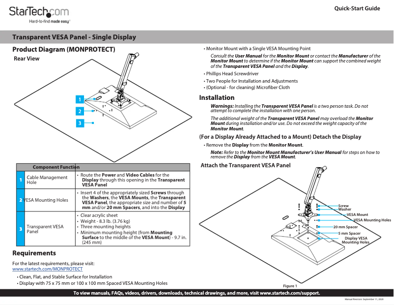 Page n°1 - Manuel utilisateur StarTech.com MONPROTECT