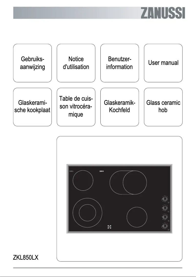 Page 1 de la notice Manuel utilisateur Zanussi Zkl 850 lx