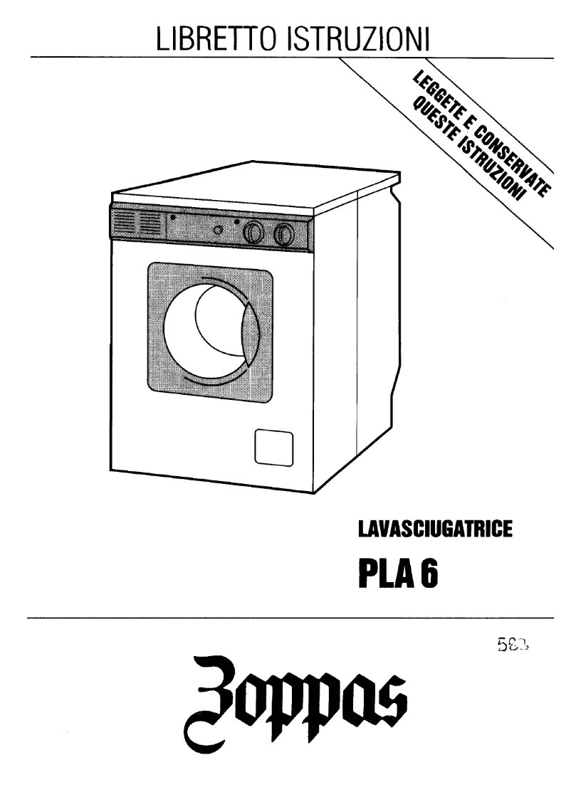 Page 1 de la notice Manuel utilisateur Zoppas PLA6