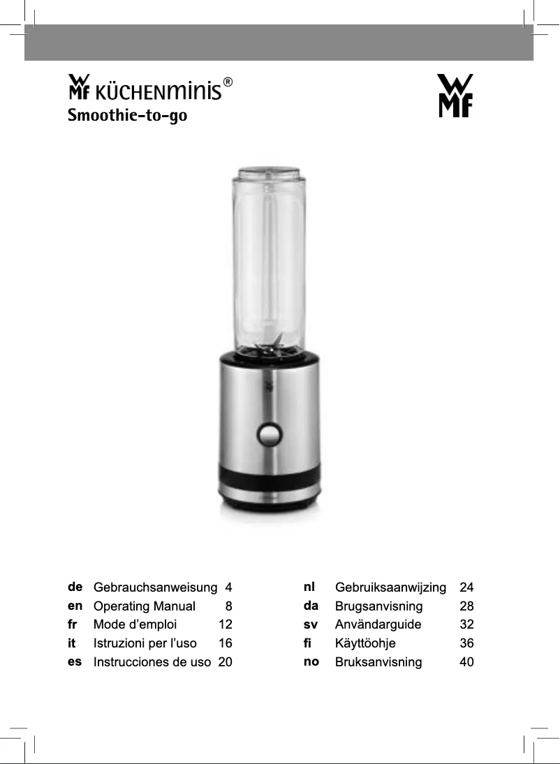 Page 1 de la notice Manuel utilisateur WMF Smoothie-to-go