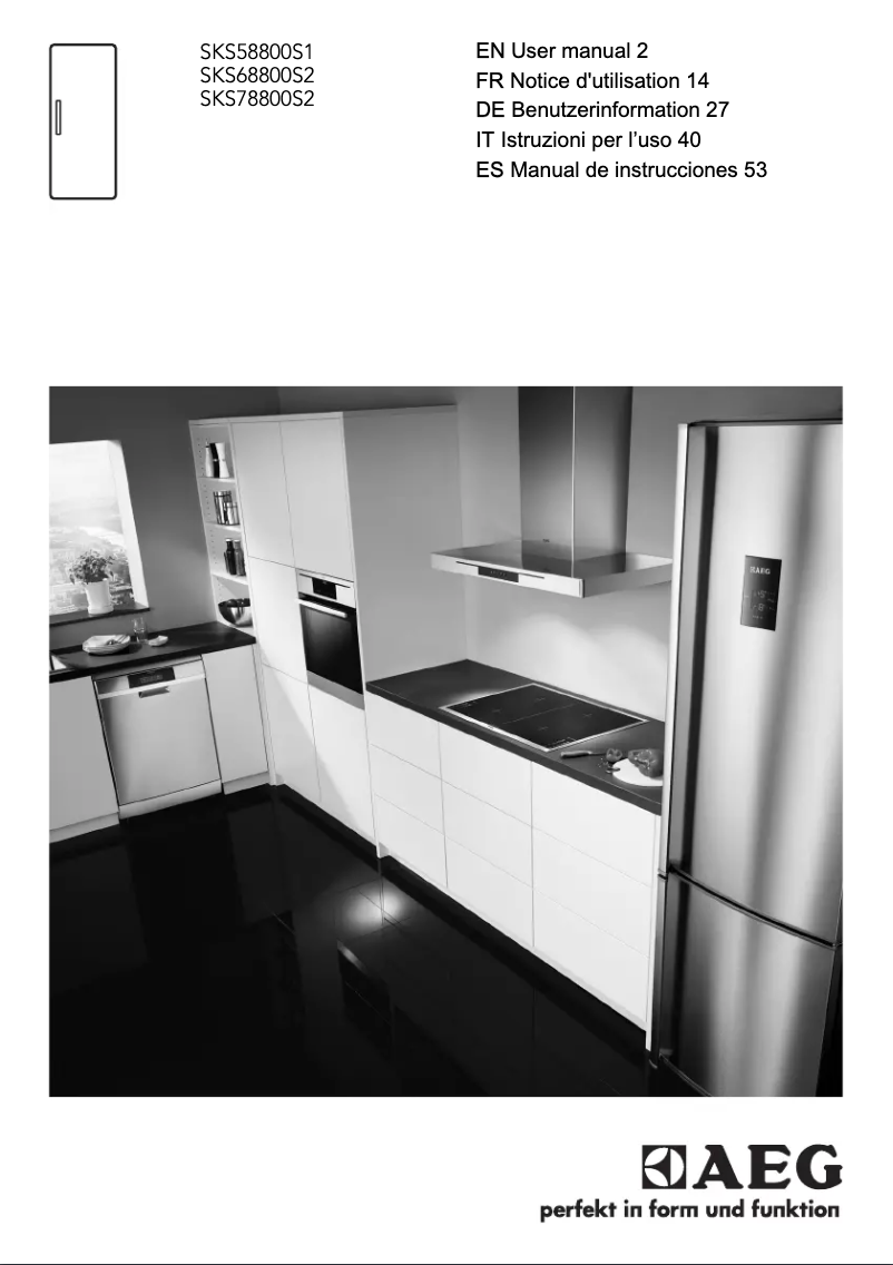 Page 1 de la notice Manuel utilisateur AEG SKS78800S2