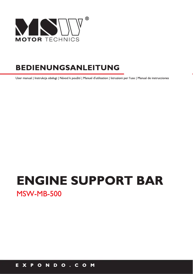 Page 1 de la notice Manuel utilisateur MSW MSW-MB-500