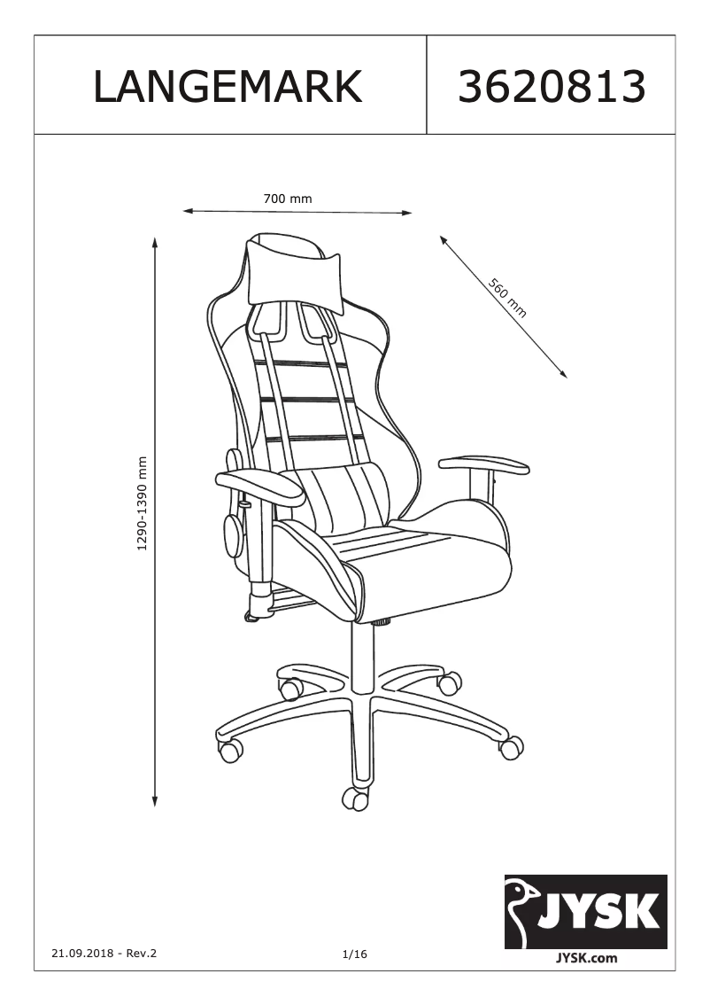 Page n°1 - Manuel utilisateur JYSK Langemark