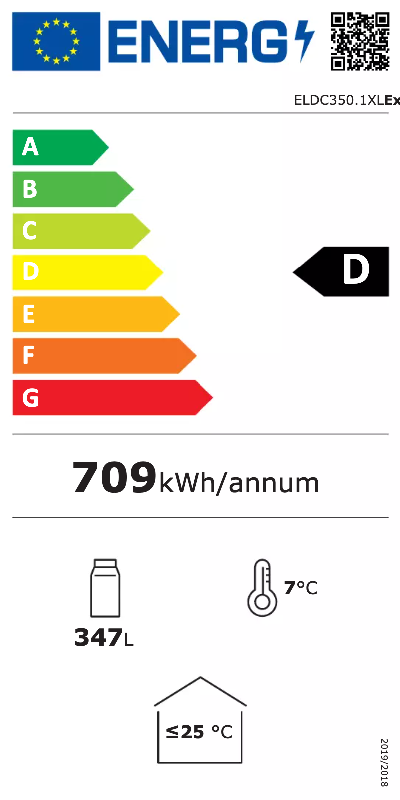 Page 1 de la notice Label énergétique Exquisit ELDC350.1XL
