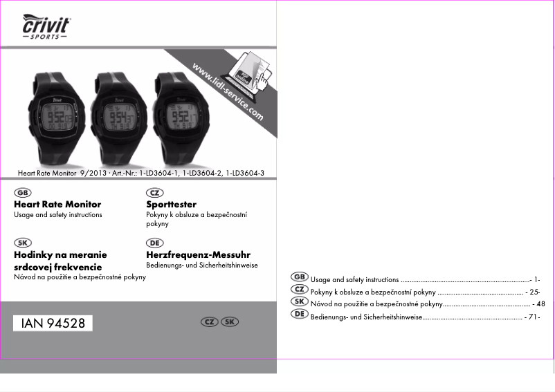 Image de la première page du manuel de l'appareil 1-LD3604-3 IAN 94528