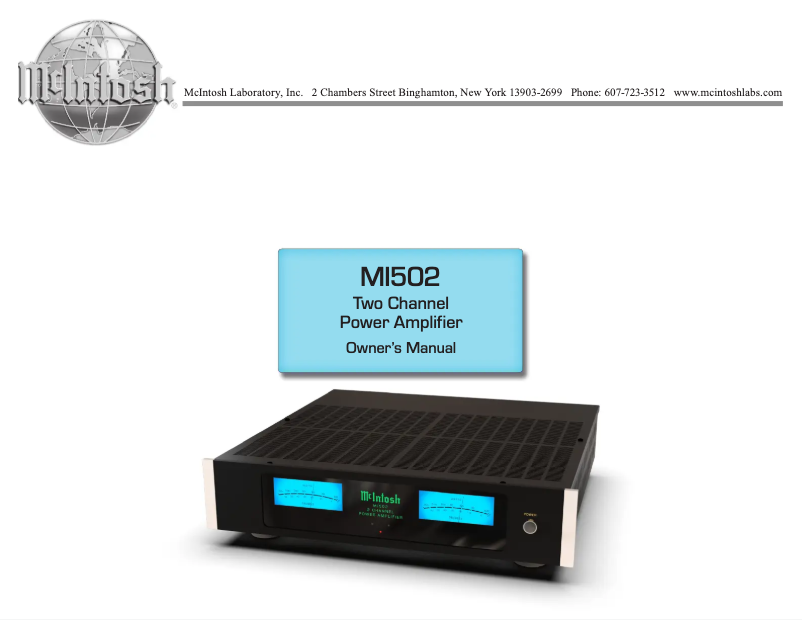 Page n°1 - Manuel utilisateur McIntosh MI502