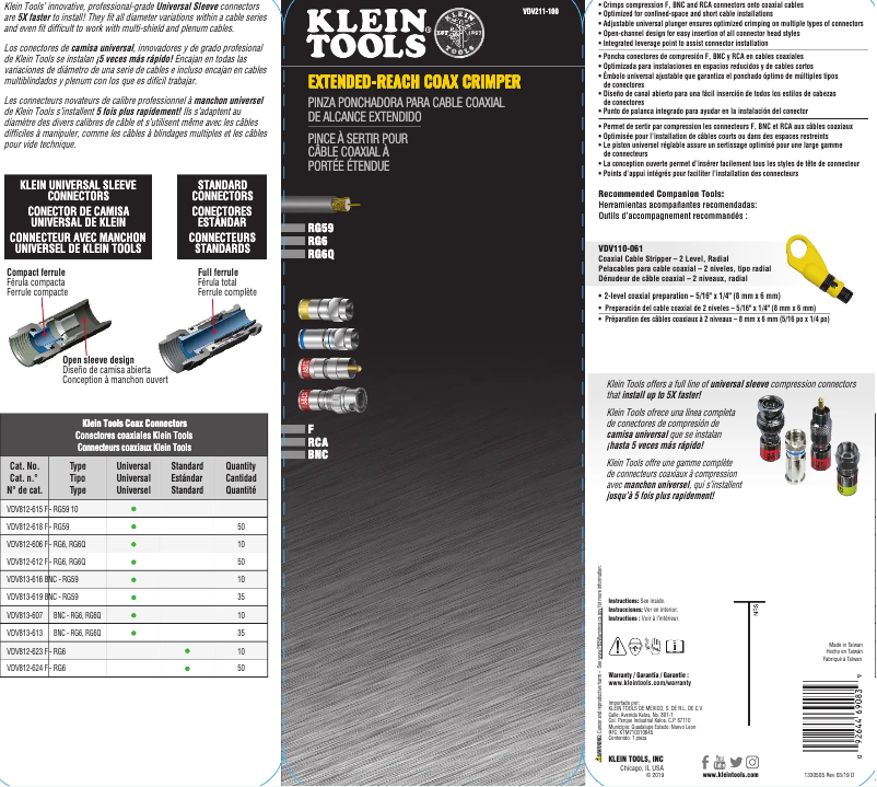 Image de la première page du manuel de l'appareil VDV211-100