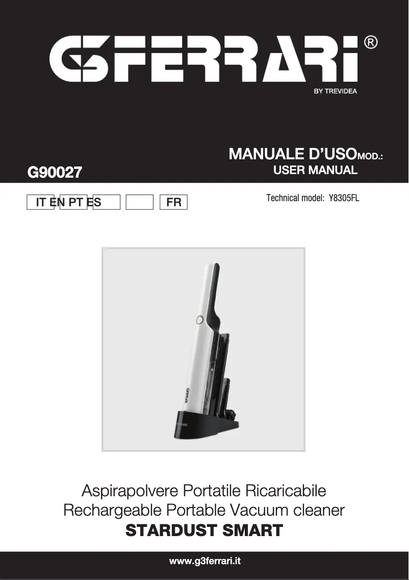 Page 1 de la notice Manuel utilisateur G3 Ferrari Stardust Smart G90027