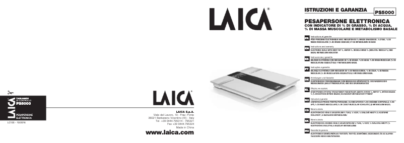 Page 1 de la notice Manuel utilisateur Laica PS5000