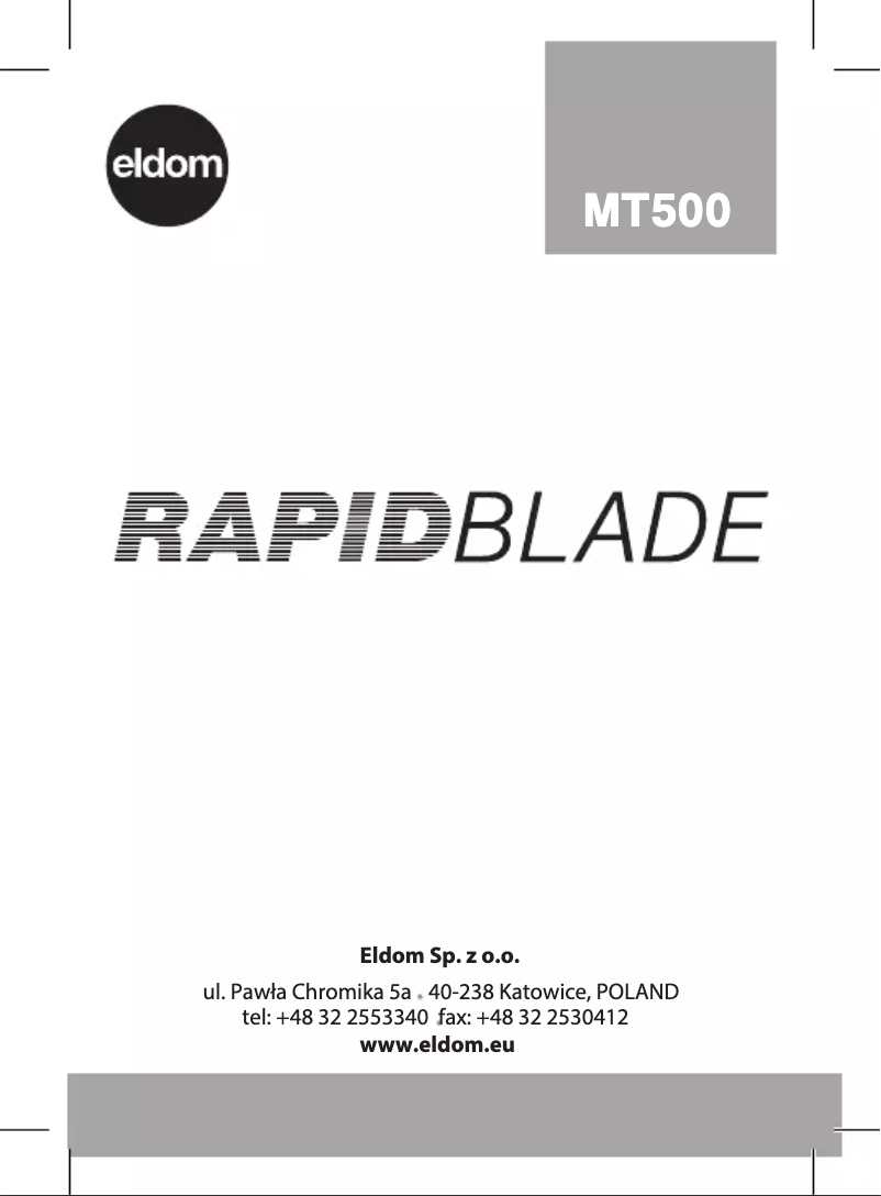 Page 1 de la notice Manuel utilisateur Eldom RapidBlade MT500Z