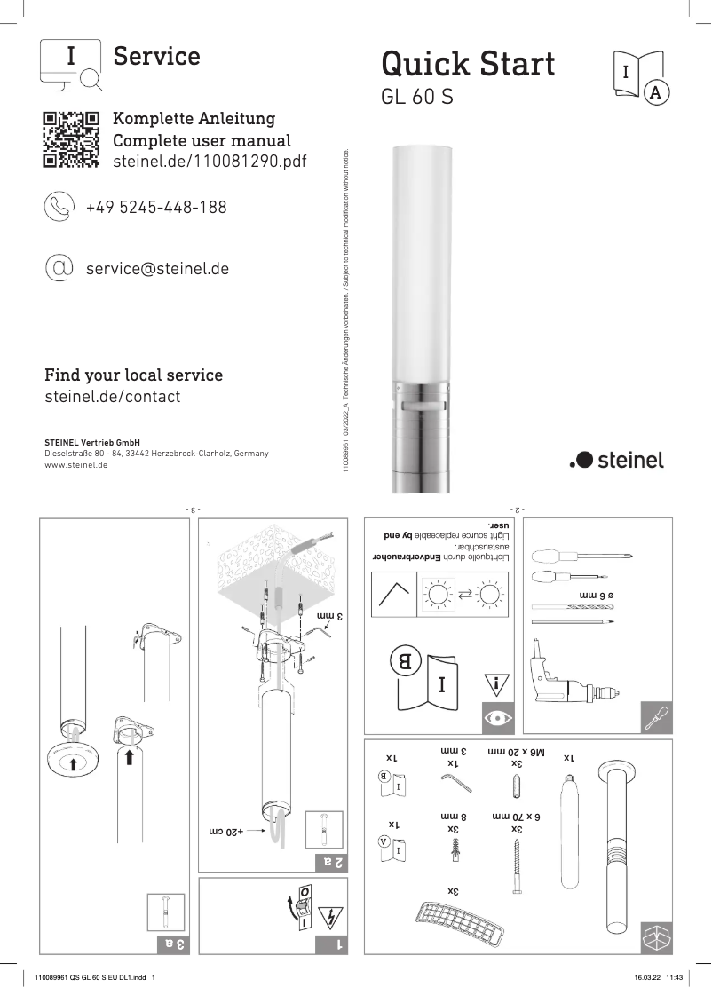 Image de la première page du manuel de l'appareil GL 60 S