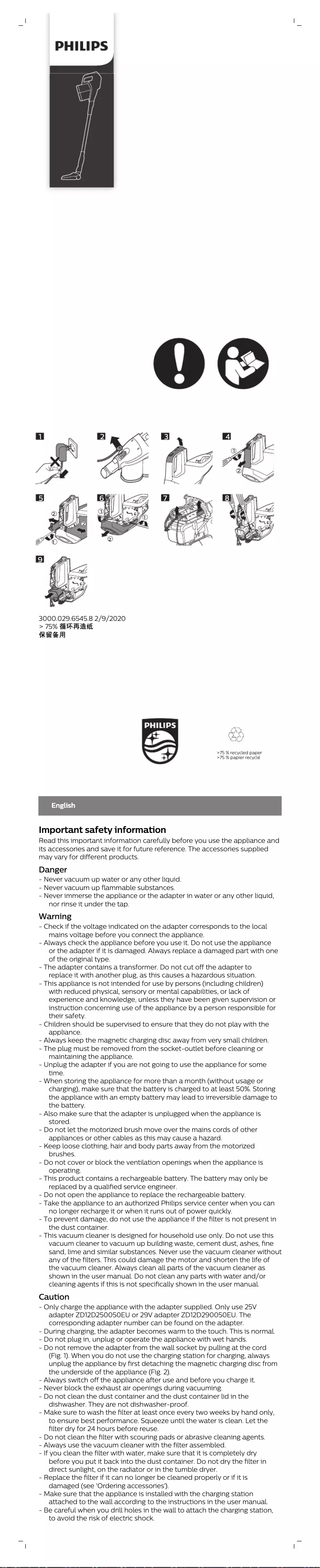 Page 1 de la notice Brochure Philips SpeedPro FC6726