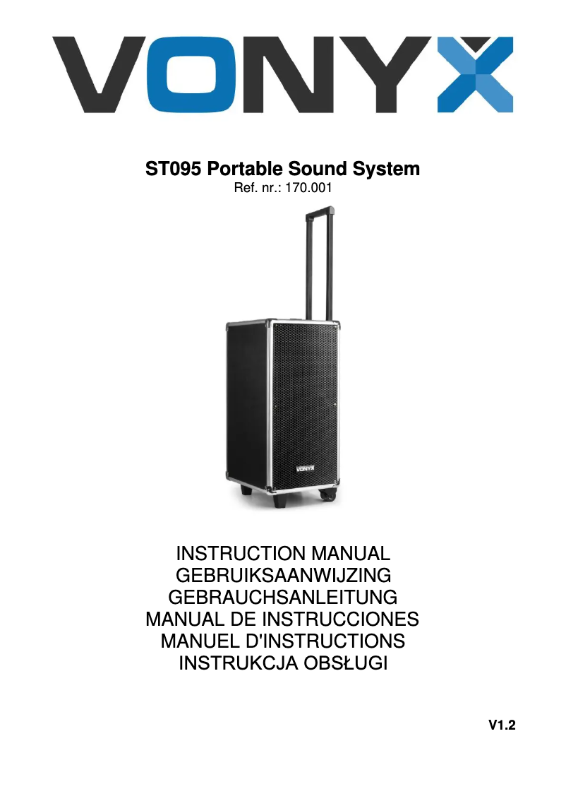 Page n°1 - Manuel utilisateur Vonyx ST095