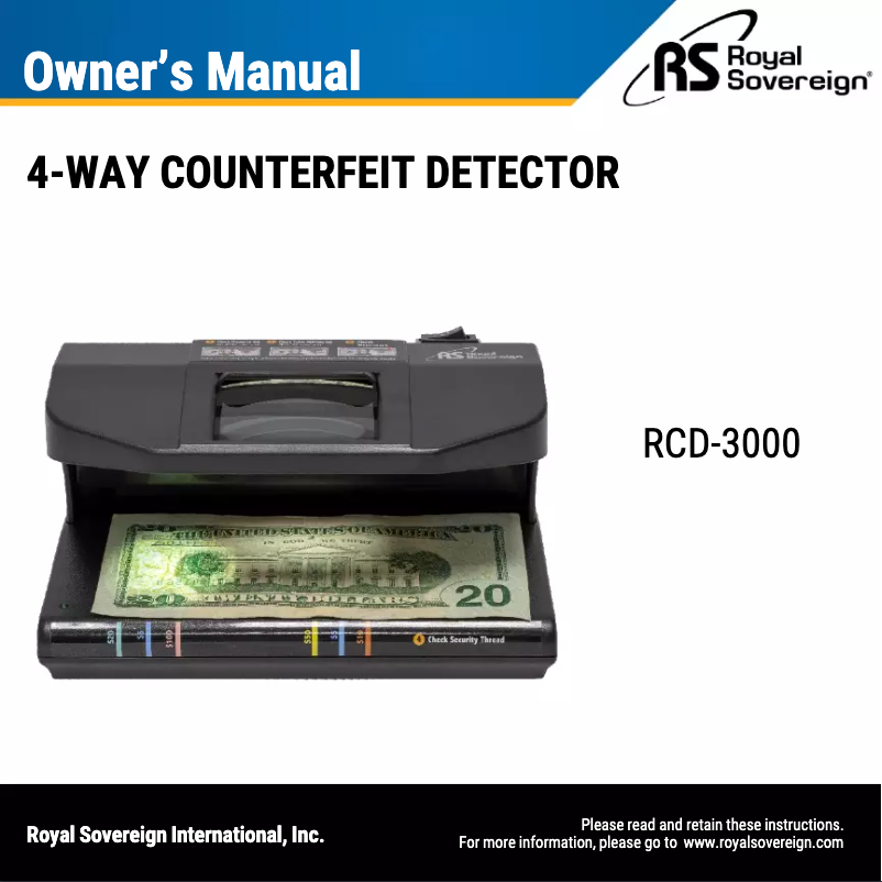 Page 1 de la notice Manuel utilisateur Royal Sovereign RCD-3000