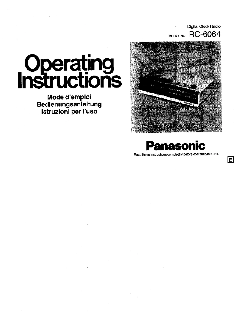 Page n°1 - Manuel utilisateur Panasonic RC-6064