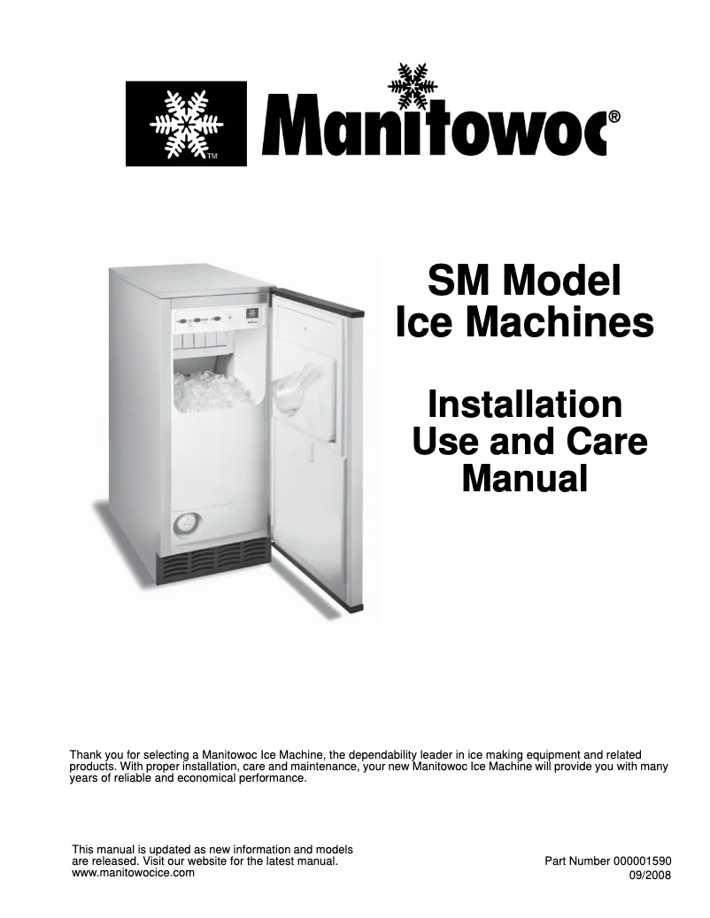 Page n°1 - Manuel d'utilisation et d'entretien Manitowoc SM-50A