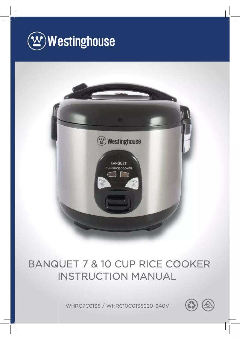 Page 1 de la notice Manuel utilisateur Westinghouse WHRC10C01SS