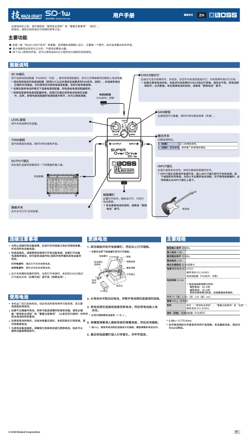 Image de la première page du manuel de l'appareil SD-1W