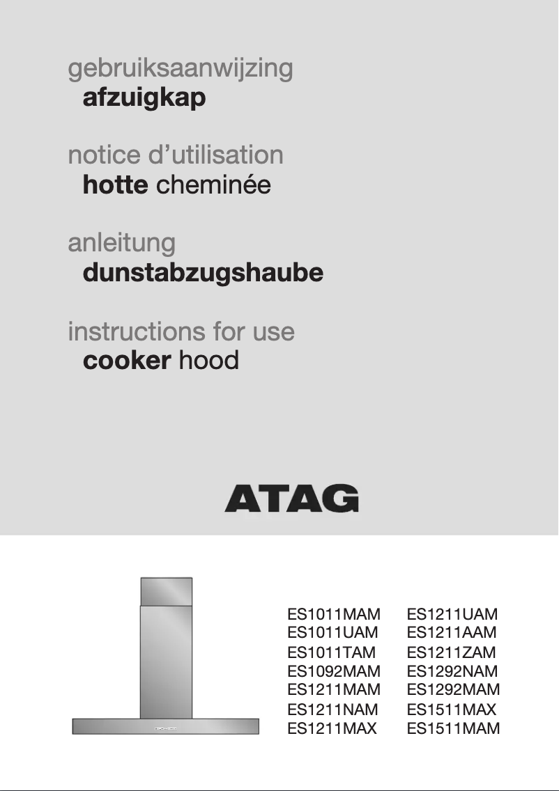 Page 1 de la notice Manuel utilisateur Atag ES1211AAM