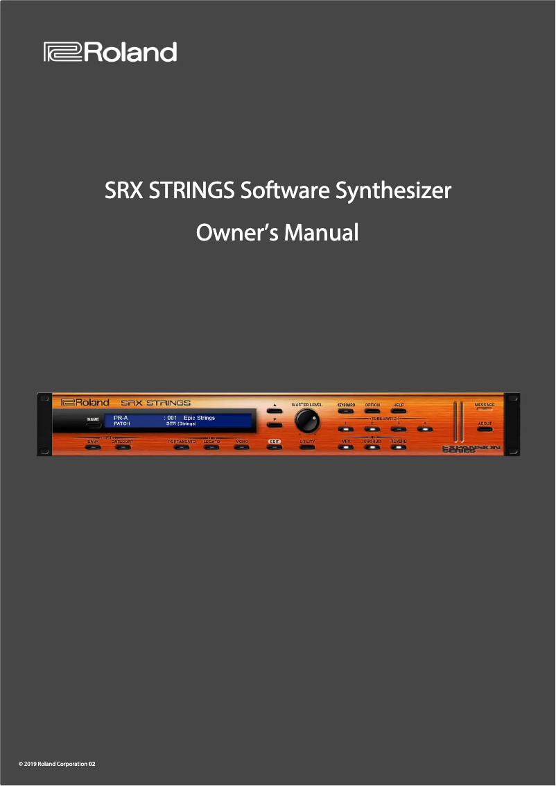 Page n°1 - Manuel utilisateur Roland SRX STRINGS