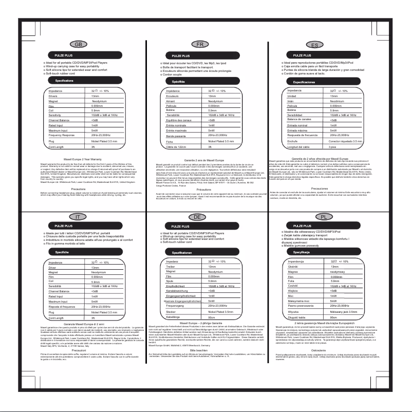 Página 1 del manual Manual de usuario Maxell Pulze+