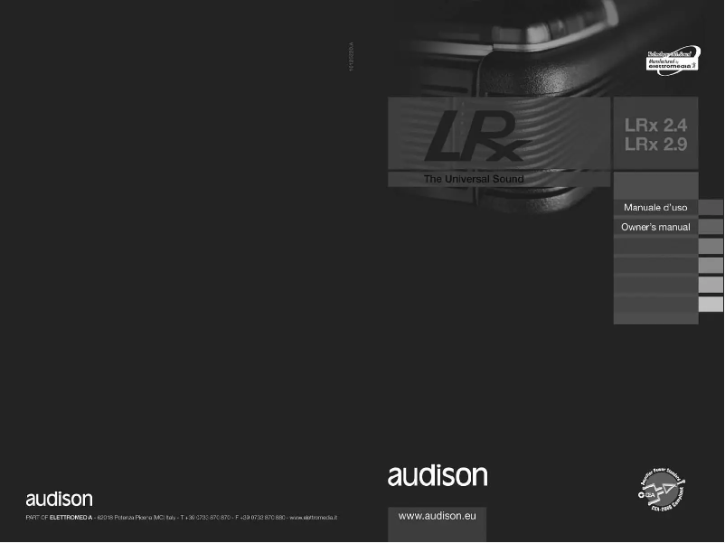 Page n°1 - Manuel utilisateur Audison LRX 2.4