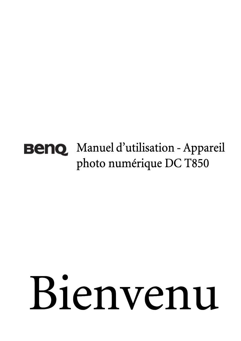 Page 1 de la notice Manuel utilisateur BenQ DC T850