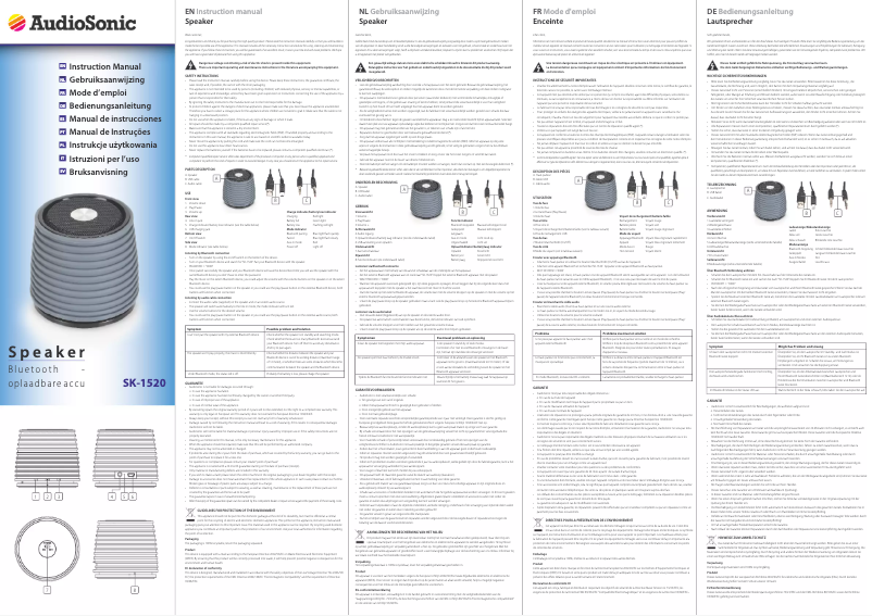 Page 1 de la notice Manuel utilisateur AudioSonic SK-1520