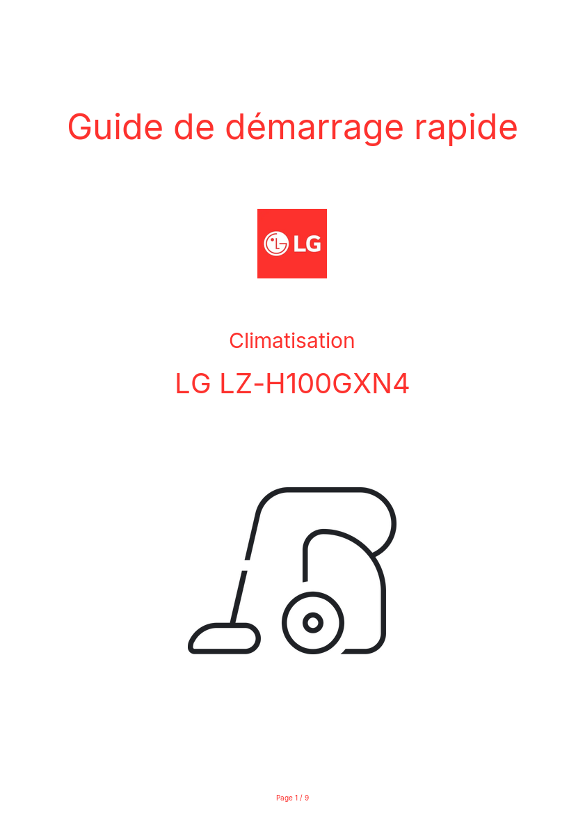 Page n°1 - Guide de démarrage rapide LG LZ-H100GXN4