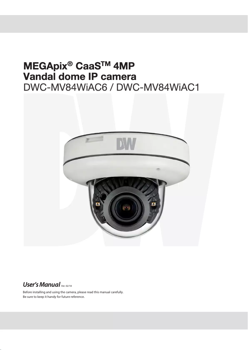Page 1 de la notice Manuel utilisateur Digital Watchdog MegaPix CaaS DWC-MV84WIAC1