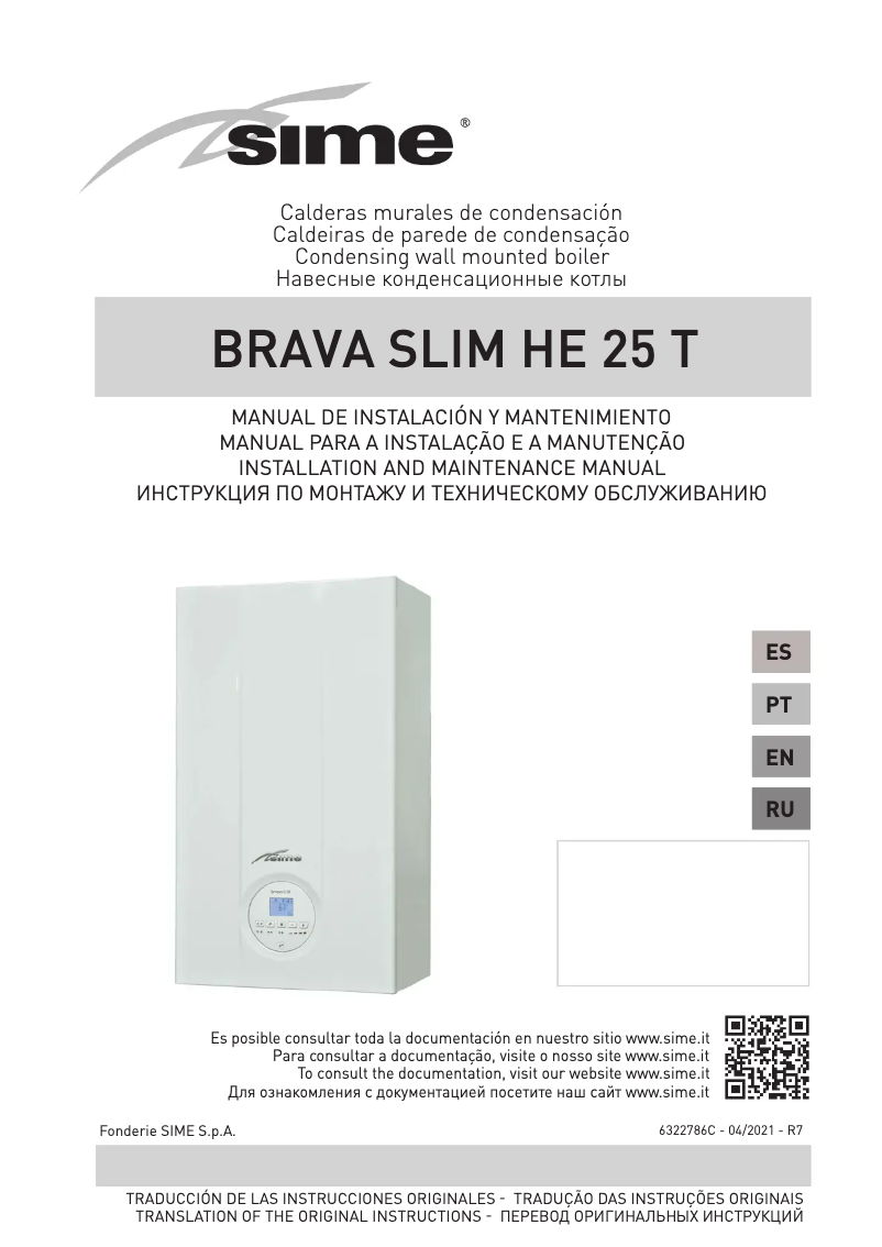 Page n°1 - Manuel utilisateur SIME BRAVA SLIM HE 25 T