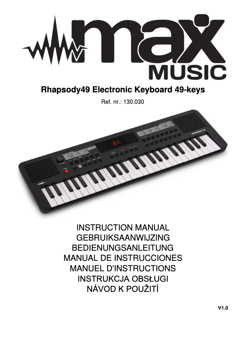 Page 1 de la notice Manuel utilisateur MAX Rhapsody49