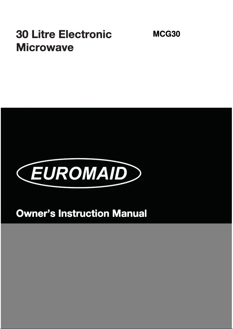 Page 1 de la notice Manuel utilisateur Euromaid MCG30