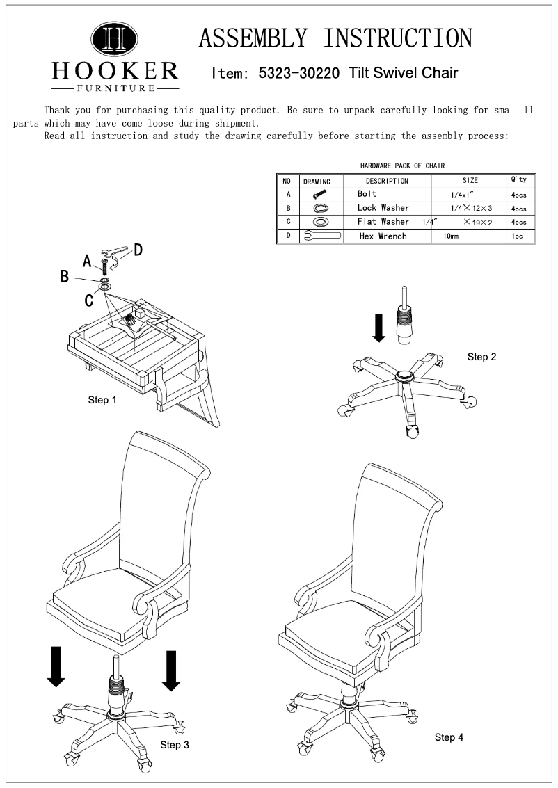 Page 1 de la notice Manuel utilisateur Hooker 5323-30220