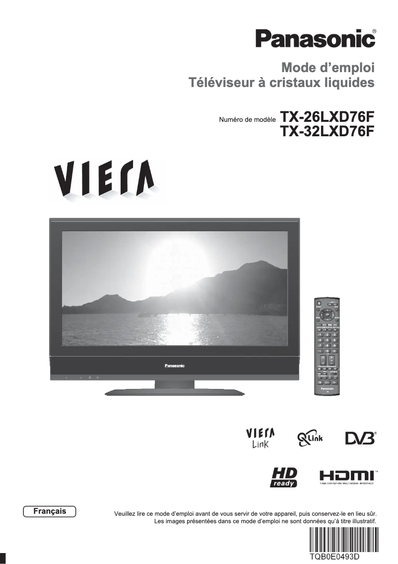 Imagen de la primera página del manual del dispositivo Viera TX-32LXD76F