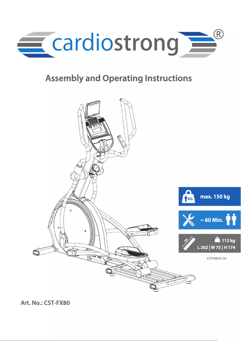 Page n°1 - Manuel utilisateur Cardiostrong FX80